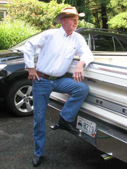Grandpa in trucking gear american trucker